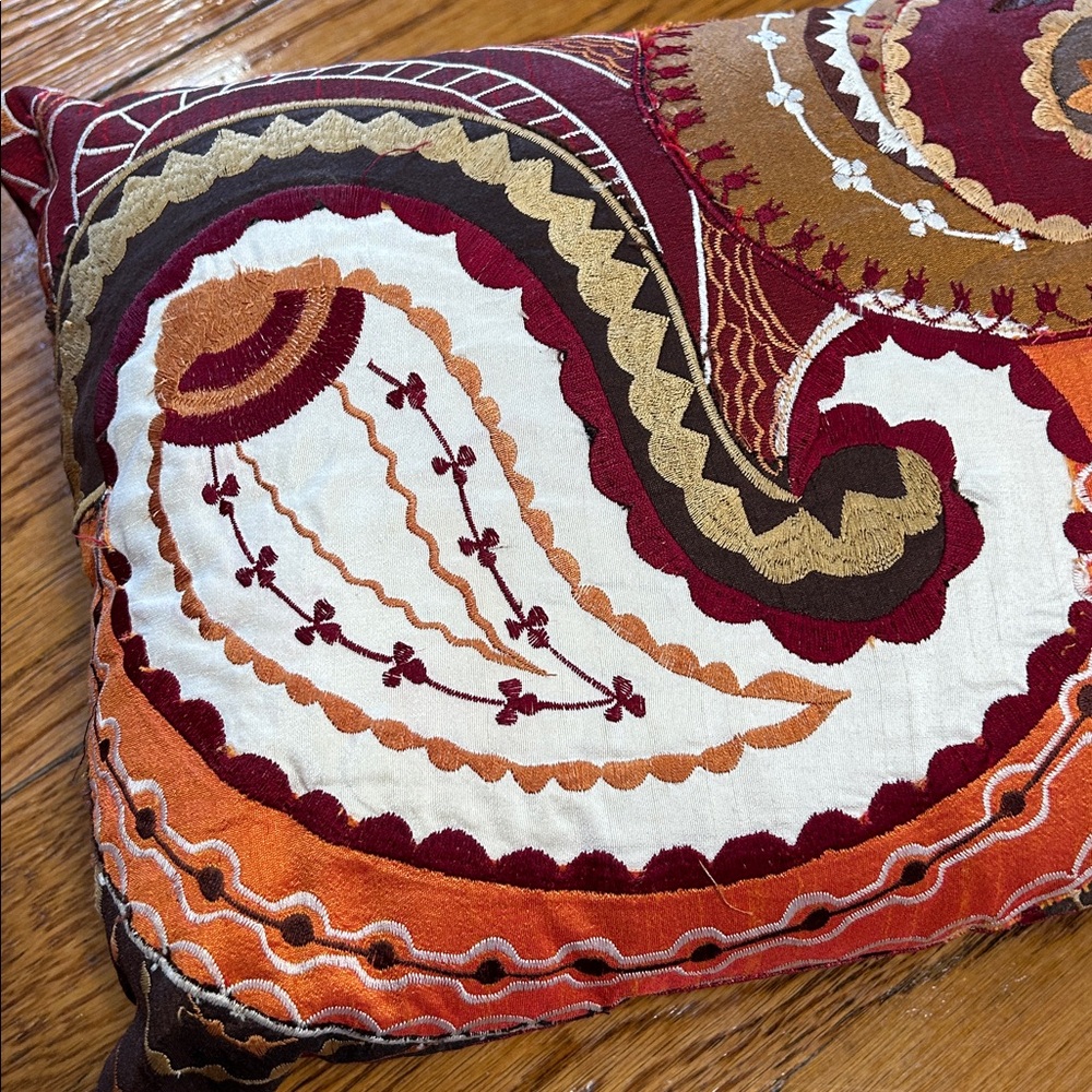 Pier 1 lumbar pillow and cover. ZIP opening on back. Polyfil pillow included. - Picture 7 of 8